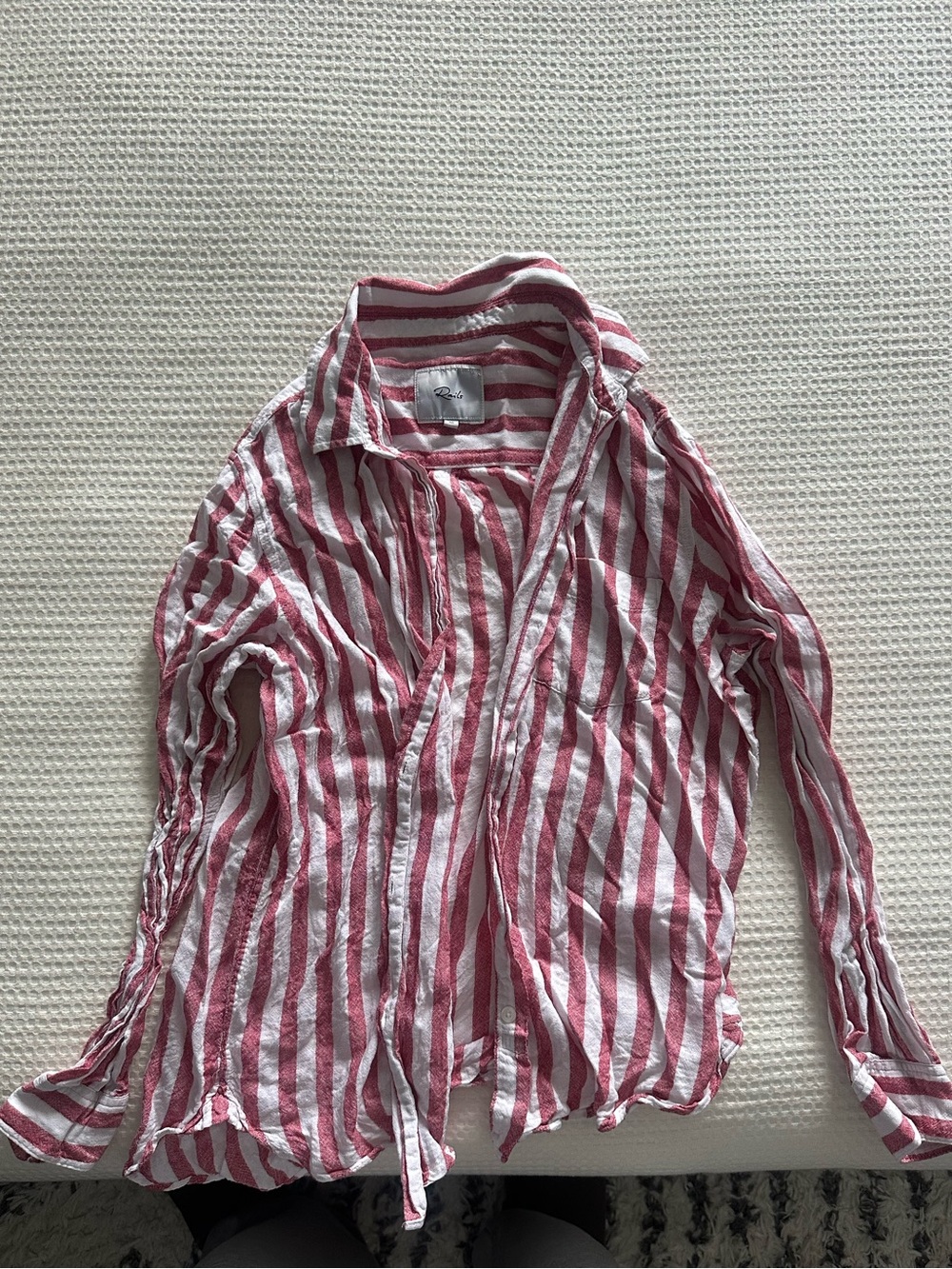 Rails Red/Pink & White Striped Button-Down Shirt